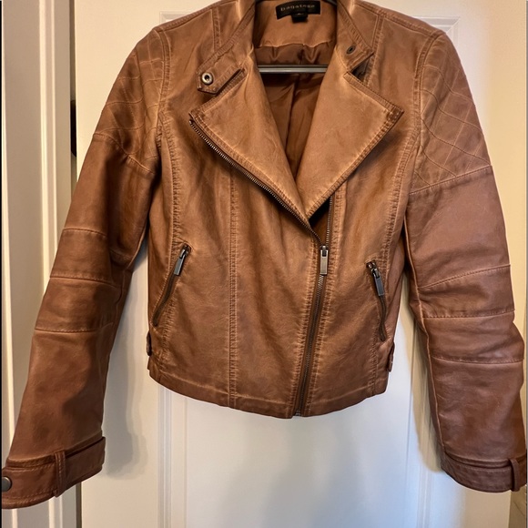 Bagatelle faux leather brown motorcycle jacket Size M - Picture 4 of 9
